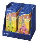 НОЖНИЦЫ ШКОЛЬНЫЕ 13 СМ С АНТИБАКТЕРИАЛЬНЫМ ПОКРЫТИЕМ MICROBAN, ЗАОСТРЕННОЕ ЛЕЗВИЕ, ПЛАСТИКОВЫЕ РУЧКИ, 4 ЦВЕТА В АССОРТИМЕНТЕ, БЛИСТЕР