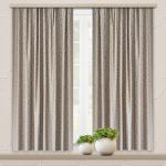 Комплект портьер для кухни Жаккард Георгины серый 135*180*2 шт.