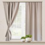 Комплект портьер для кухни Блэкаут ”Матовый”  бежевый 135*180*2 шт.