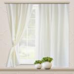 Комплект портьер для кухни Жаккард Бамбук молочный 135*180*2 шт.