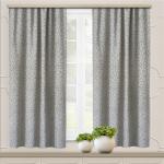 Комплект портьер для кухни Жаккард Георгины стальной 135*180*2 шт.