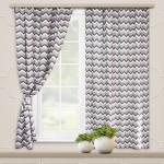 Комплект портьер для кухни Бесконечность коричневый 135*180 2 шт.