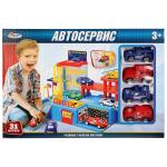 АВТОСЕРВИС "ИГРАЕМ ВМЕСТЕ" С 4-МЯ МАШИНКАМИ В РУСС. КОР. 39*27*7СМ в кор.18шт