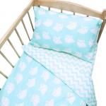 Постельное белье в детскую кроватку 106 Совы мята