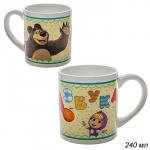 Кружка 240 мл Маша и Медведь Азбука / МВСМ240-3 // керамика