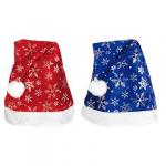 СНОУ БУМ Колпак Деда Мороза с узорами,  плюш,  27х36 см,  2 цвета