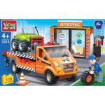 ГАЗ конструктор "Город мастеров" автосервис с газелью, с фигуркой, 110дет. в русс. кор. в кор.2*18шт