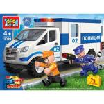ГАЗ конструктор "Город мастеров" газель полиция, с фигурками, 84дет. в русс. кор. в кор.2*40шт