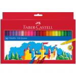 Фломастеры Faber-Castell, 50цв., смываемые, картон, европодвес, 554250