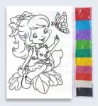 Набор для детского творчества "Песочная Фантазия" Девочка с котёнком А3