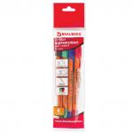 Ручки шариковые BRAUBERG НАБОР 4шт, АССОРТИ, X-333, оранжевые, узел 0,7мм, линия 0,35мм, BP162