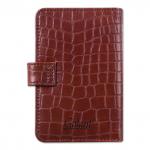 Визитница/кредитница однорядная GALANT "Contract" на 24 карты,под кож.крокодил,застеж, коричн,235397