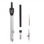 Готовальня BRAUBERG "Architect", 5 предметов: циркуль 135мм, 2 вставки, держатель, грифель, 210658