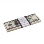 Деньги шуточные "100 долларов", упаковка с ероподвесом, ш/к 72403