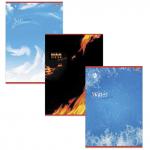 Тетрадь А4 48л. HATBER скоба, клетка, выборочный лак, СТИХИИ ПРИРОДЫ (3 вида), 48Т4вмB3