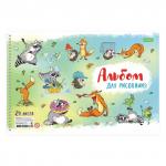 Альбом д/рис. А4 24л., спираль, обложка картон, HATBER ECO, 205х300мм, Ассорти (5 видов), 24А4Cсп