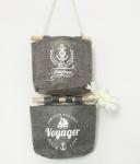 **Сборный органайзер на стену, 2 кармашка (Серый)