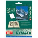 Фотобумага для струйной печати САМОКЛЕЯЩАЯСЯ 10х15см, 85 г/м2, 25 листов, глянцевая, LOMOND, 2413003