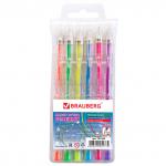 Ручки гелевые BRAUBERG НАБОР 6шт., АССОРТИ, Jet, чернила неоновые, 0,7мм, линия 0,5мм, 141034