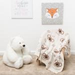 Вязаный плед "Крошка Я" Коалы, размер 90х90 см, цвет бежевый