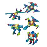 99018   Светящийся конструктор Crystaland САМОЛЕТ 6 в 1, (90 дет.+ 2 светящ эл-та.)1/24