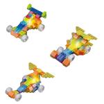 99002 Светящийся конструктор Crystaland ГОНОЧНЫЙ АВТОМОБИЛЬ 4 в 1, (73 дет. +1 светящ эл-т)1/24