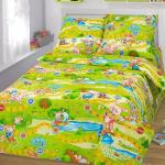 КПБ бязь для детей "Лужок" (1.5 спальный)                             (arp-100599)