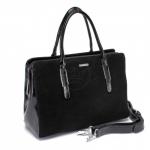 Сумка женская иск/кожа+нат/замша VF-591772-E,  1отд+карм/перег,  плечевой ремень,  черный SALE 224426