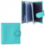 Визитница Croco-В-203 (с хляст,  2х-рядная, 32карточки)  натуральная кожа бирюза флотер (110)  209399