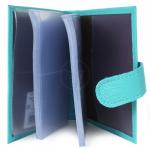 Визитница Croco-В-203 (с хляст,  2х-рядная, 32карточки)  натуральная кожа бирюза флотер (110)  209399