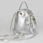 Сумка женская искусственная кожа GR-1662  (рюкзак-мини),  2отд,  1внеш карм,  серебро 219140