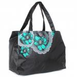 Сумка дорожная SilverTop-3251 Фрегат,  б/подклада,  3 отд,  Ажур,  черный/зеленый 209930