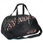 Сумка дорожная SilverTop-4075 Корсика,  б/подклада,  жесткое дно,  ножки,  1внеш карм,  плеч ремень,  черный  (треугольники оранж)  172209