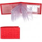 Кредитница Premier-V-119 (18 листов)  натуральная кожа красн-алый кайман (15)  162055