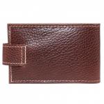 Визитница Croco-В-202 с хлястиком  (18листов)  натуральная кожа коричневый флотер пулл-ап (208)  207659