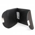 Зажим для купюр Croco-зк-300 (карм на мелочи,  2 кнопки)  натуральная кожа черный шора (1000)  221383