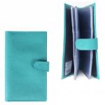 Визитница Croco-В-204 (с хляст,  3х рядная 72 карты)  натуральная кожа бирюзовый флотер (110)   209391