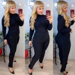 Брюки на меху в горошек черные AN