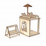 ***Конструктор ХэппиДом "Пристройка с мебелью и качелями Premium"