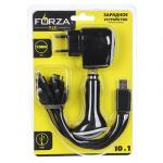 FORZA Зарядное устройство USB универсальное 10 в 1, с Авто З.У и С.З,У 1000МА, 17x11см