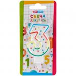 Свеча для торта с держателем ArtSpace "Цифра 3", 8,5см, блистер, C3_26607