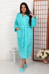 Халат велсофт длинный капюшон ХВ-0011- мята
