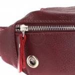 Сумка женская натуральная кожа Калита-77023-04 (на пояс),  1отдел,   (max обхват-108см)  бордо тулип (25)  217086