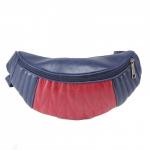 Сумка женская натуральная кожа Варвара-813-3 (поясная),  1отд,  ремень/пояс,  бордо крек/синий крек (4469)   221988