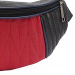 Сумка женская натуральная кожа Варвара-813-3 (поясная),  1отд,  ремень/пояс,  черный/красный/синий крек (4464)   221908