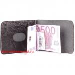 Зажим для купюр Premier-Z-2 (карман д/мелочи на кноп)  натуральная кожа черн.флоттер джинс (21-10)  144053