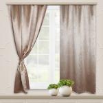 Комплект портьер для кухни Блэкаут ”Элегия”  светлое золото 135*180*2 шт.