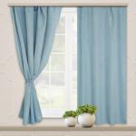 Комплект портьер для кухни Жаккард двусторонний голубой 135*180*2 шт.