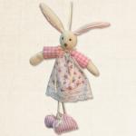 60929148 подвеска "Зайчик" ткань 28cm 1/уп