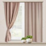 Комплект портьер для кухни Жаккард двусторонний бежевый 135*180*2 шт.